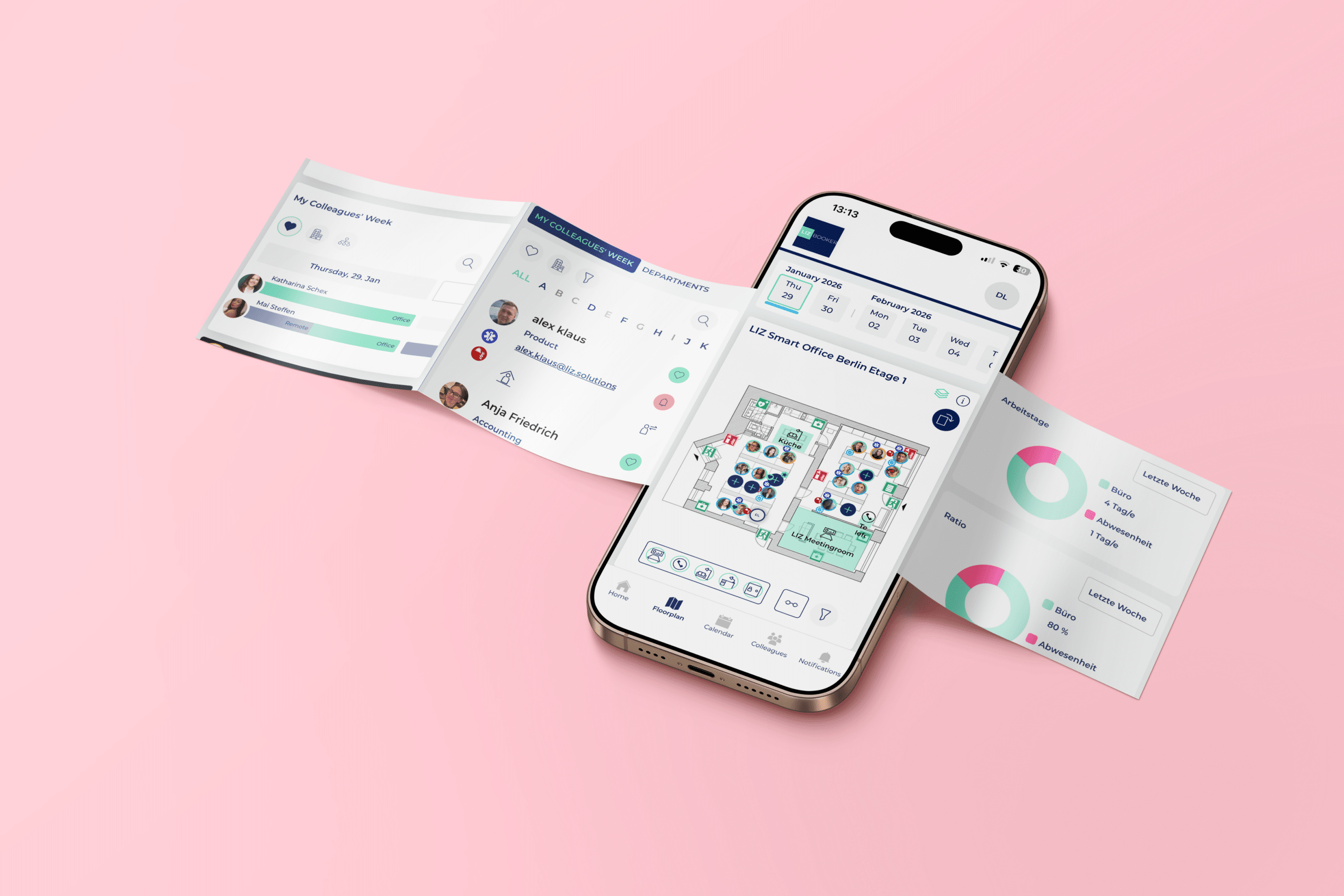 LIZ Smart Office App – Workspace Management Interface