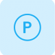 Icon für Parkplätze in Blau | LIZ Smart Office